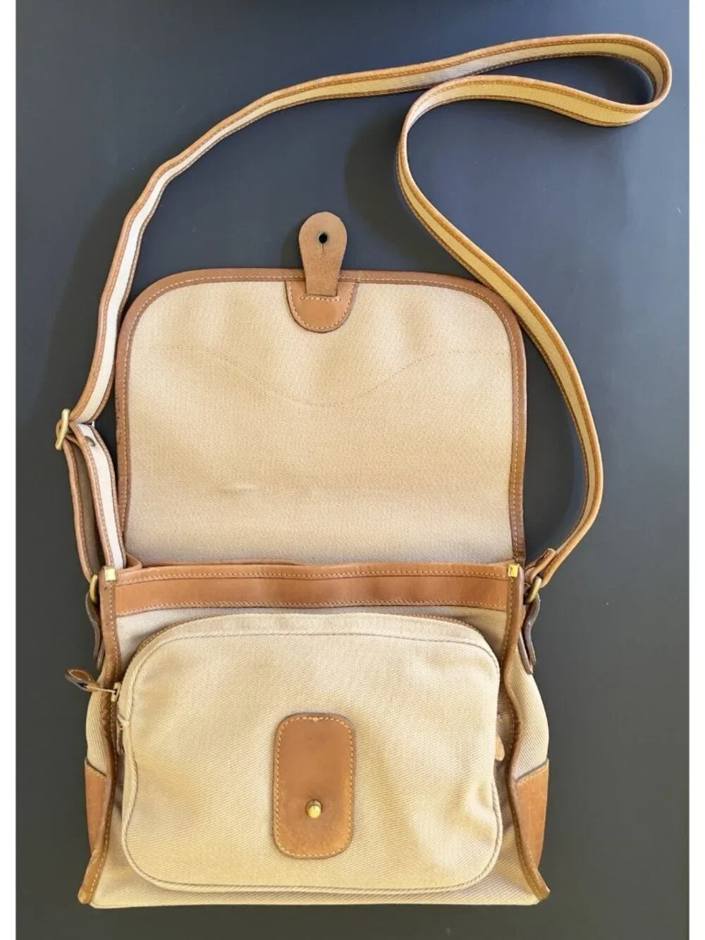 Vintage Ghurka Marley Hodgson No 58 The Catcher Bag Khaki Canvas Tan Leather